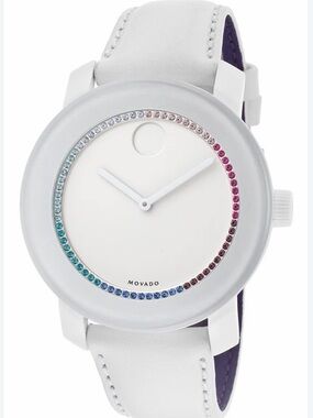 Authentic Movado Bold white leather women’s watch